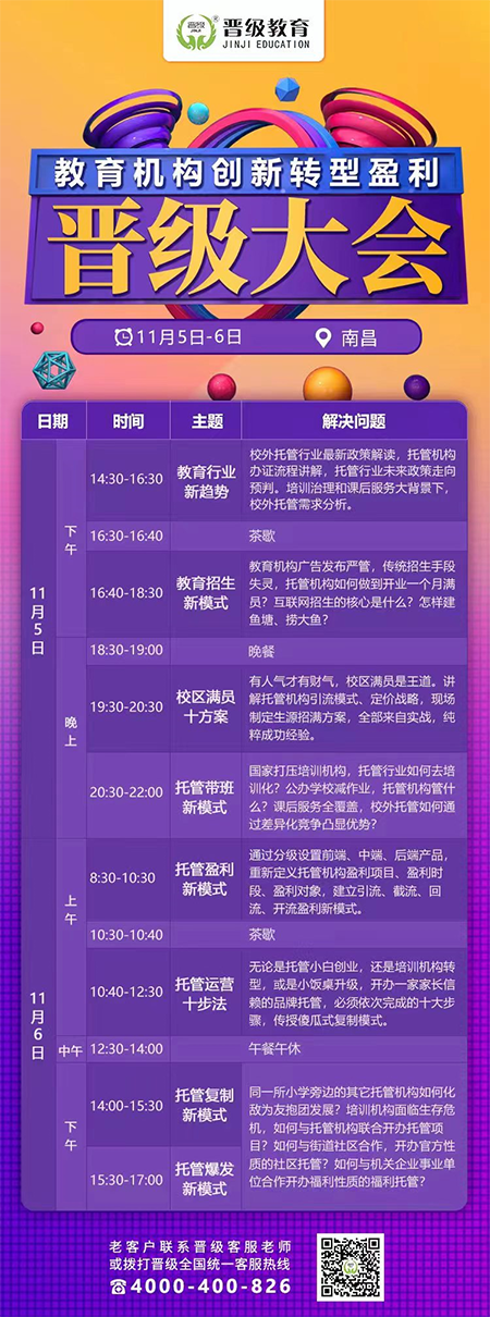 校外教育无门？创业梦想无路？晋级大会让创新转型盈利不再是难题