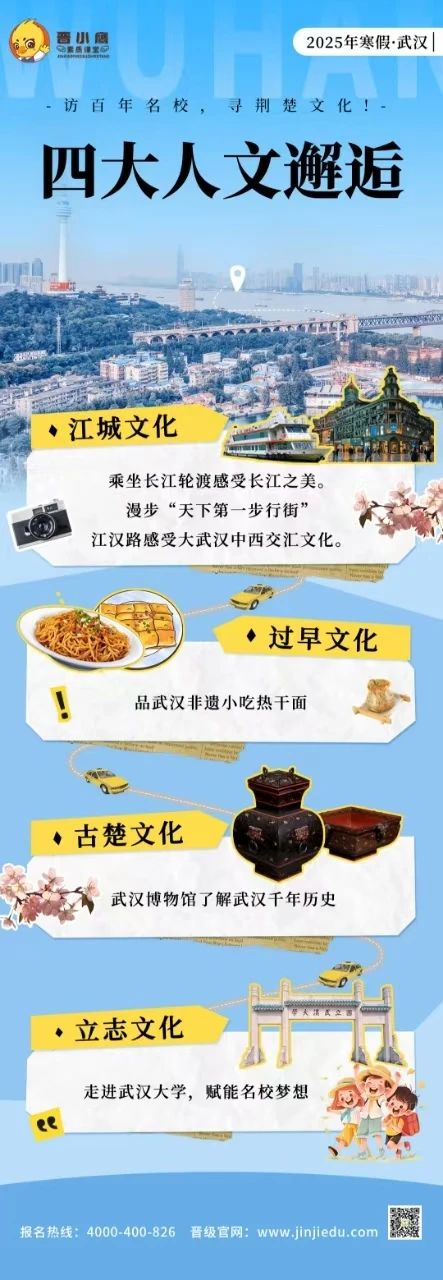 【2025年寒假·武汉动力营】七天六晚，开启荆楚文化之旅