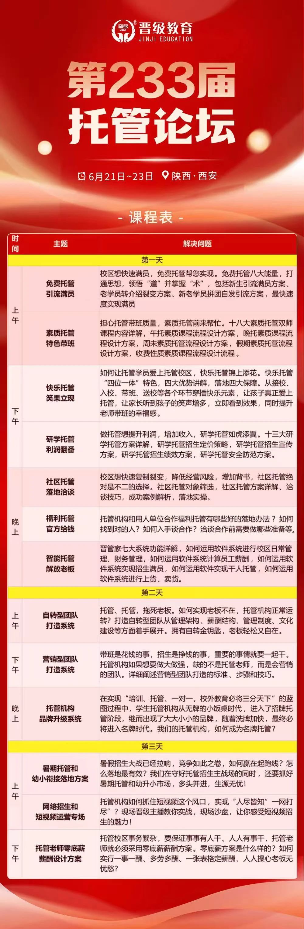 晋级总部下周会议安排！6月21-23日多城同启，等你赴约～